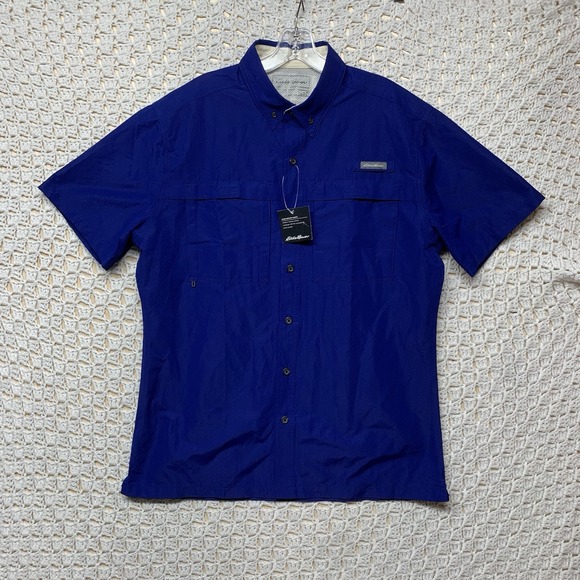Eddie Bauer Other - NWT Eddie Bauer Guide Ripstop Shirt‎ Mens M Blue UPF 50t Sun Protection Long Slv